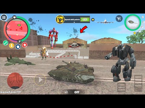 Rope Hero: Vice Town - (Transformer Tank Fight Red Car Boss) Tank Fight Robot - Android Gameplay HD