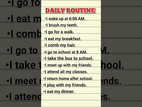 Daily routine sentences