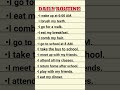 Daily Routine Sentences