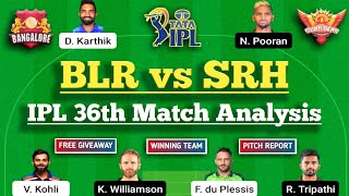 BLR VS SRH Dream11 Team  | BLR VS SRH Dream11 | Dream11 Today Match Prediction