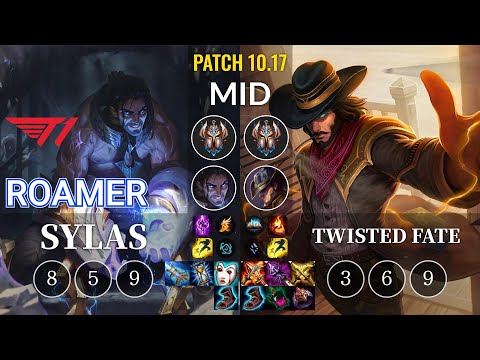 T1 Roamer Sylas vs Twisted Fate Mid - KR Patch 10.17