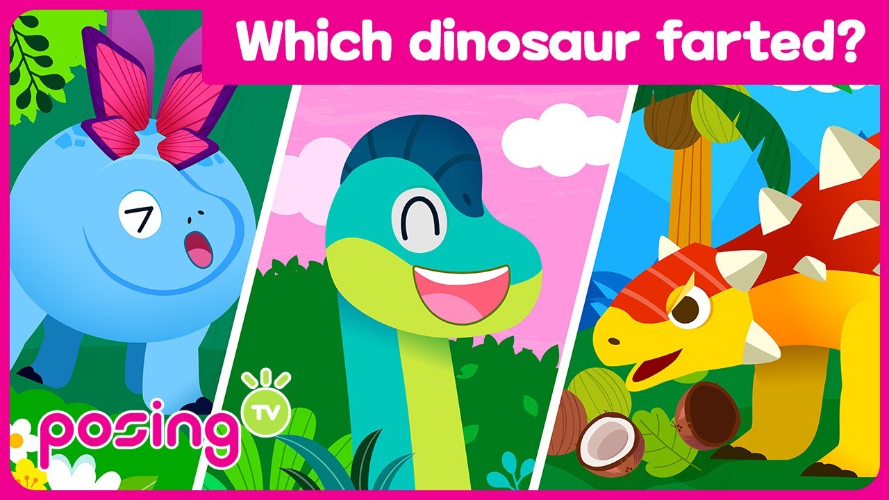 Poop💨Which dinosaur farted? |  Dinosaur Songs | Educational Songs | posingTV