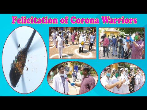 Felicitation of Corona Warriors & Showering of Flower Petals by Navy Helicopter at Govt TB & Gitam Hospital in Visakhapatnam,Vizag Vision...