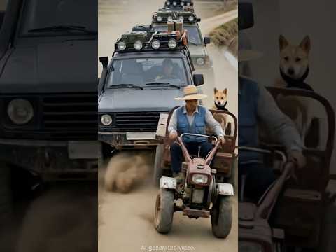 할아버지를 치고간 오프로드 차의 최후, 황구와 누렁이의 복수 #각종유머 #각종유머 #참교육 #유머영상 #강아지 #karma