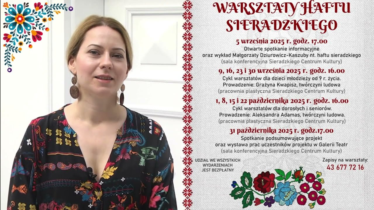 Warsztaty haftu sieradzkiego dla dzieci