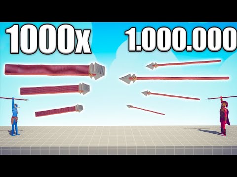 1.000.000 DAMAGE SPEAR THROWER vs 1000x OVERPOWERED UNITS - TABS | Totally Accurate Battle Simulator