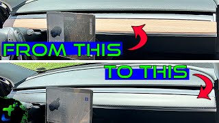 Tesla Dash Replacement | Out with the wood, in with the carbon fiber!