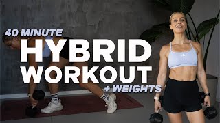 40 MIN HYBRID Workout | Full Body Crusher | Strength & Conditioning | + Weights