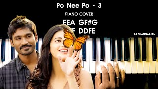 Po Nee Po - 3 Movie Song Piano Cover with NOTES  A