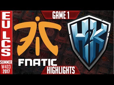 Fnatic vs H2K Highlights Game 1 | EU LCS Week 4 Summer 2017 | FNC vs H2K G1
