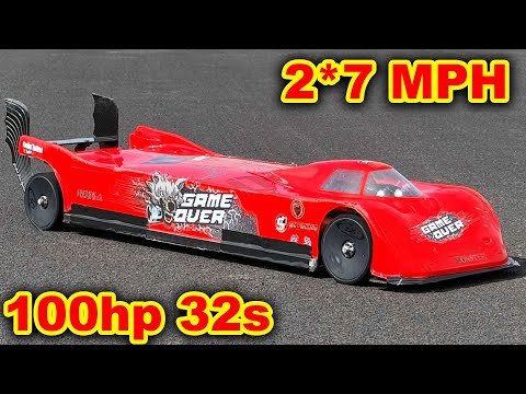 100HP 32s Quad Motor RC Car World Record attempt
