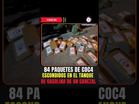 84 paquetes escondidos en el tanque de gasolina de un cabezal #Carchi
