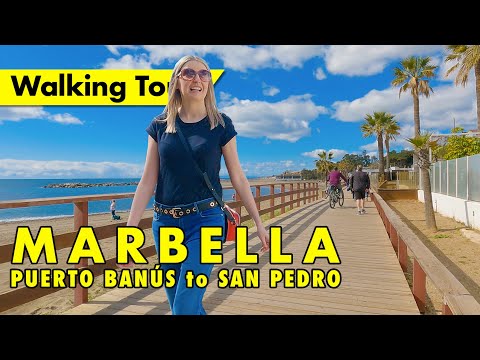 Marbella beachfront walk - February 2023 - Puerto Banús to San Pedro immersive virtual tour