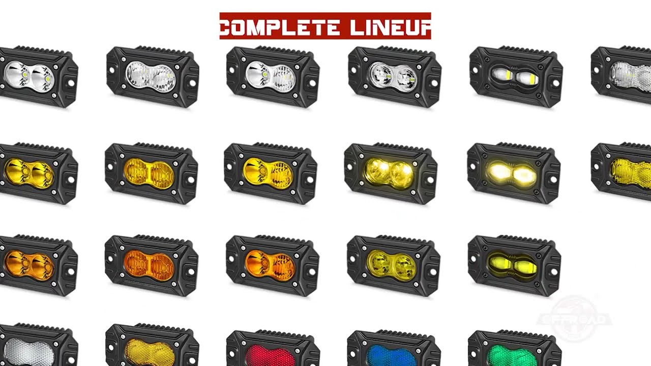 4INCH 40W SPOT FLOOD COMBO FLUSH MOUNT LED PODS AMBER - Video 1