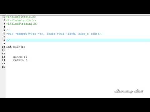 90- C Programming language video Tutorials for Beginner's- memcpy() Function