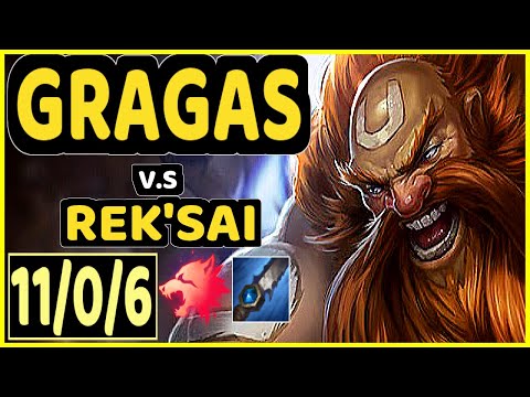 NJI (GRAGAS) vs REK'SAI - 11/0/6 KDA JUNGLE GAMEPLAY - EUW Ranked GRANDMASTER