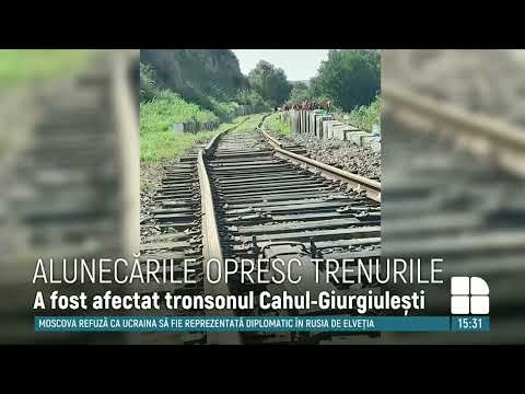 Tronsonul de cale ferată Cahul-Giurgiulești este închis din cauza alunecărilor de teren