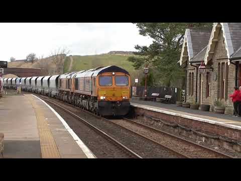 66756 with 66772 dit 6z44 Carlisle Yard - Hunslet Tilcon GBRF, Sun. 13th March 2022
