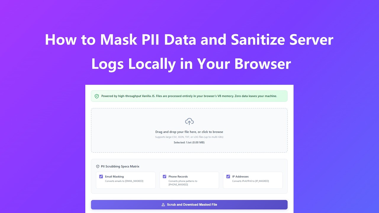 How to use Client-Side Large File PII Masker - Video Tutorial