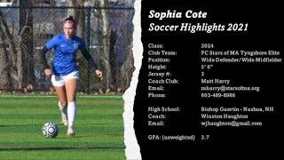 Sophia Cote 2024 Soccer Highlights 2021