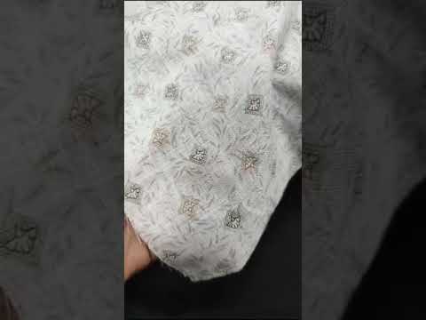 Poly cotton linen print shirting fabric