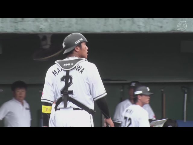 【ファーム】マリーンズ・松川虎生 公式戦初登板の茨木佑太を救う盗塁阻止!! 2025年8月7日 千葉ロッテマリーンズ 対 北海道日本ハムファイターズ