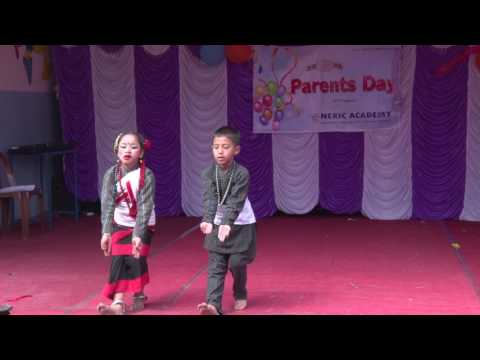 Neric Academy Grade II students Sushal and Krisha dancing in Newari song