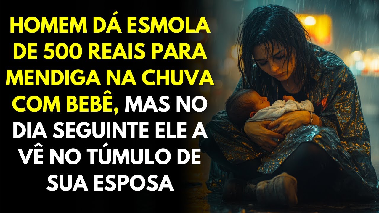 Homem Dá 500 Reais a Mendiga Na Chuva Com Bebê e No Dia Seguinte Ele a Vê No Túmulo De Sua Esposa