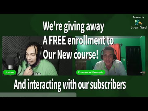 Giving away a free enrollment to our course and interaction with our subscribers