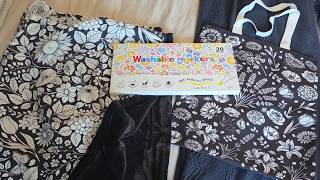 ROYAMOON Flowers Washable Coloring Blanket for Adults & Kids 20 Markers Set