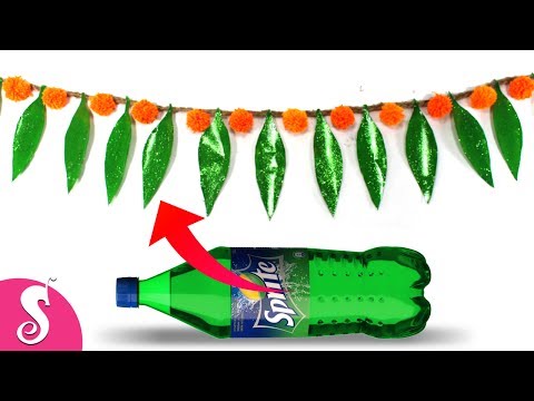 Traditional Mango Leaf TORAN from Waste Plastic Bottles | Best out of waste | Sonali's Creations #86 Video
