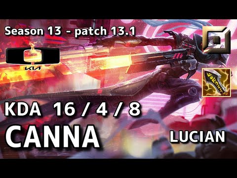 【KRサーバー/GM】DK Canna ルシアン(Lucian) VS カシオペア(Cassiopeia) TOP - Patch13.1 KR Ranked【LoL】
