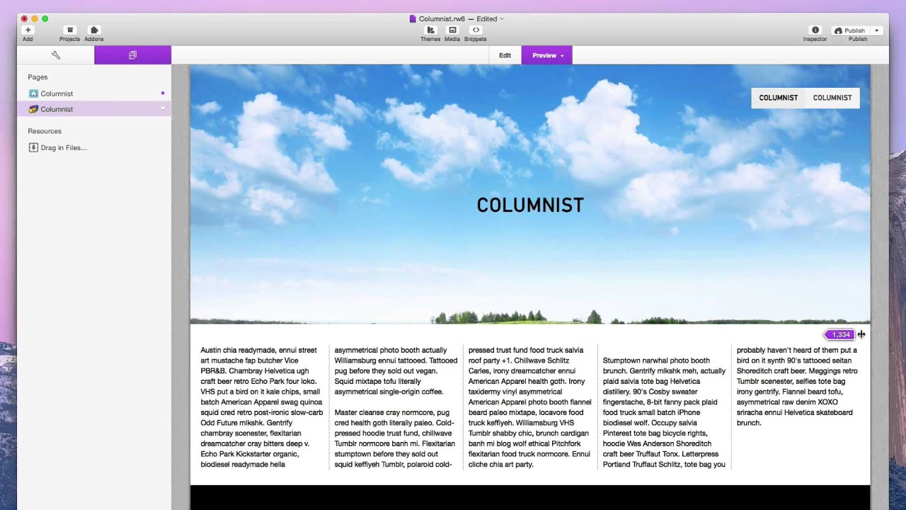 Columnist Stack for RapidWeaver thumbnail