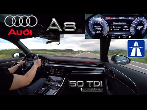 Schnelle Autobahnfahrt im neuen Audi A8