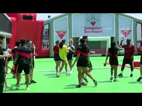 Video Thumbnail: Toronto unveils floating futsal pitch as World Cup begins