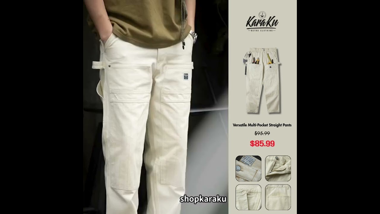 karaku Versatile Multi-Pocket Straight Pants