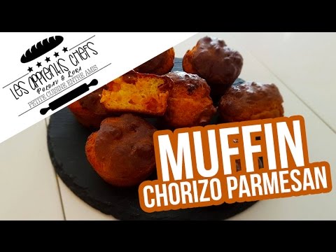 Recette Muffins chorizo, poivron et parmesan