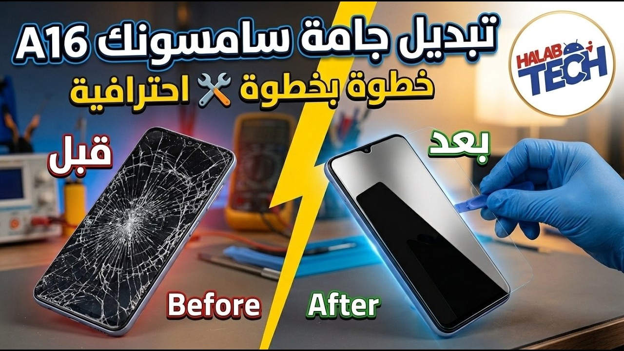 طريقة تبديل بلورة الشاشة لجهاز Samsung A16 بطريقة احترافية
