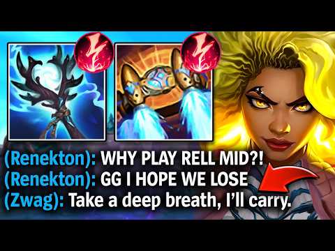 This guy lost his mind because I picked Rell Mid... but then I carried him