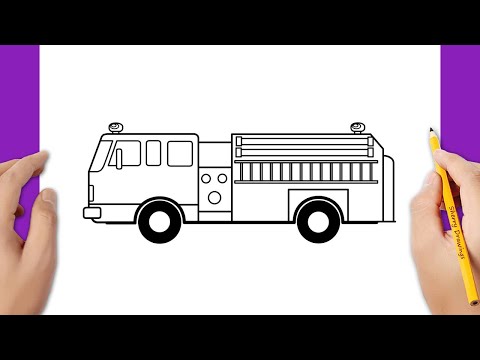 How to draw a fire truck - YouTube