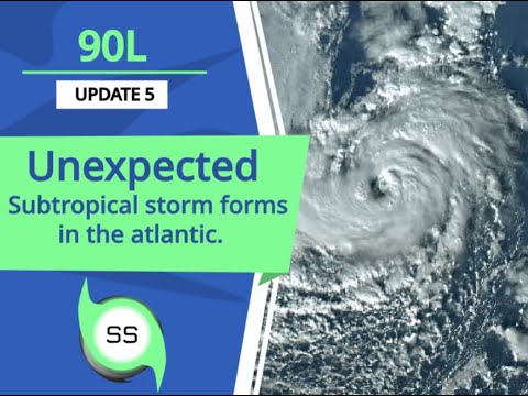 Unexpected Subtropical Storm 90L Forms in Atlantic.