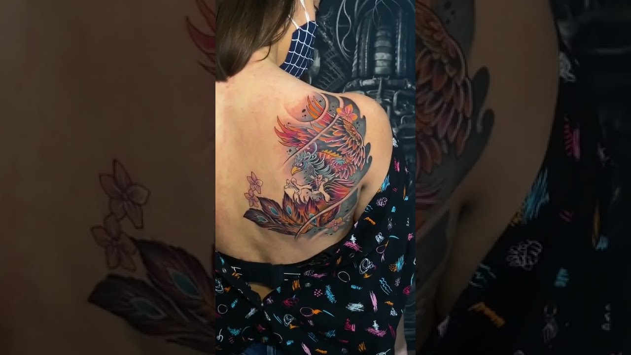 Color full Phoenix tattoo. #satishdorwekar #shorts #youtube