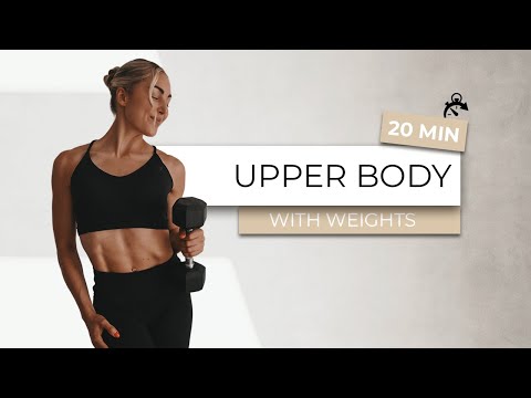 20 MIN D'ENTRAÎNEMENT DU HAUT DU CORPS - sans saut - avec poids - entraînement avec haltères à la...