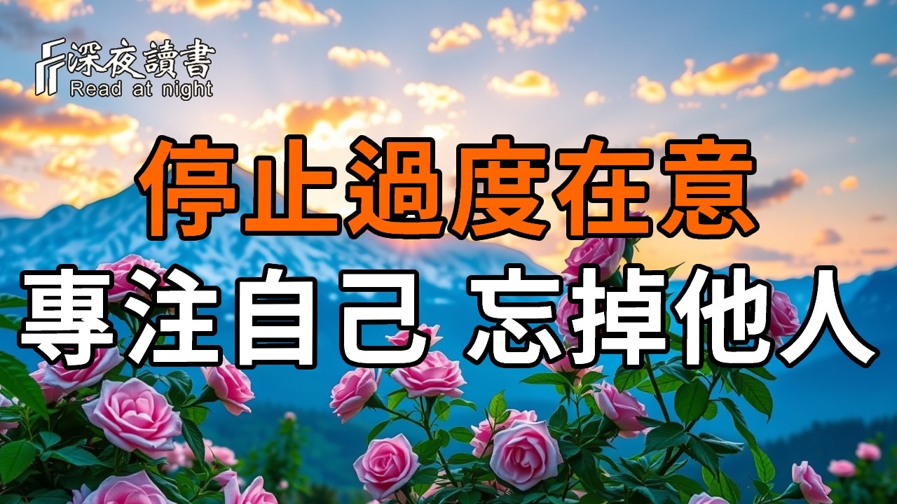 把注意力收回，不在意、不解釋、不糾纏。從此只專注自己。【深夜讀書】#人生感悟 #正能量 #情感 #晚年?