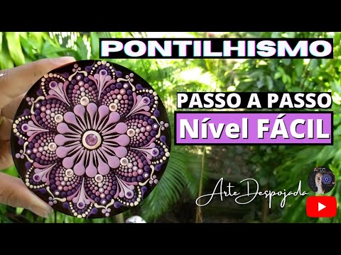 AULA DE PONTILHISMO NÍVEL FÁCIL #3 TÉCNICAS DE PONTILHISMO - MANDALA LILÁS ♡ #45