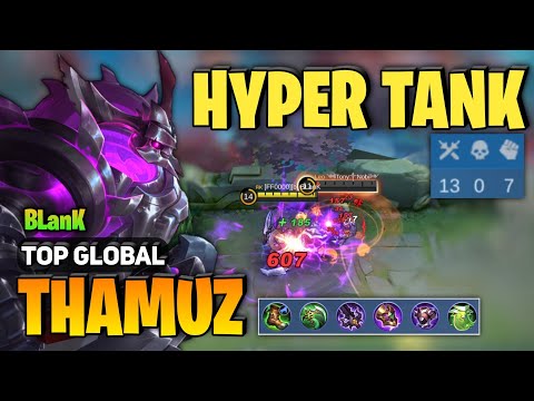 IMMORTAL! THAMUZ TANK HYPER Gameplay [ Top Global Thamuz Best Build ] By BLanK - Mobile Legends