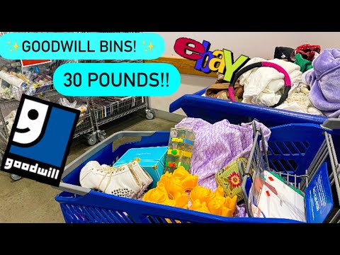 Let’s GO To Goodwill Bins! Digging Thru 100+ Bins! 30 Pounds For Resale On EBay! ++HAUL