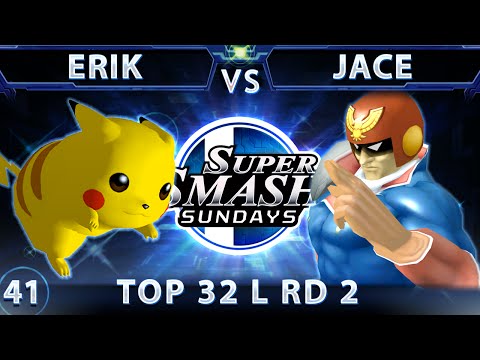 SSS 41 - Erik (Pikachu) Vs. Jace (Falcon) SSBM Top 32 Losers Round 2 - Smash Melee