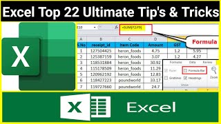 Excel Top 22 Ultimate Tips & Tricks