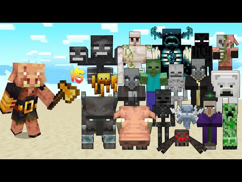 Piglin Brute Vs Every mob in Minecraft (Bedrock Edition)